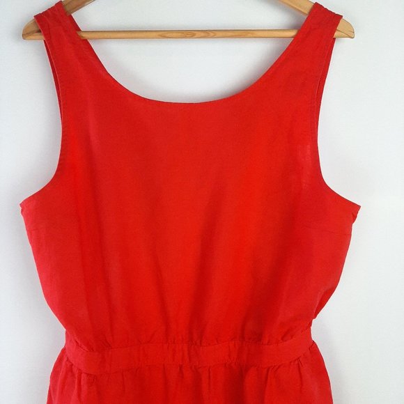 Gap Linen Blend Red Dress w/Cutout Back - Picture 9 of 12